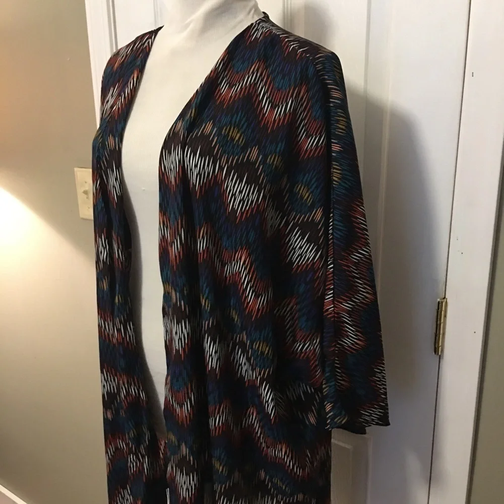 Women’s Russell Kemp plus size kimono beach wrap 1X Fringed hem. Dolman sleeves